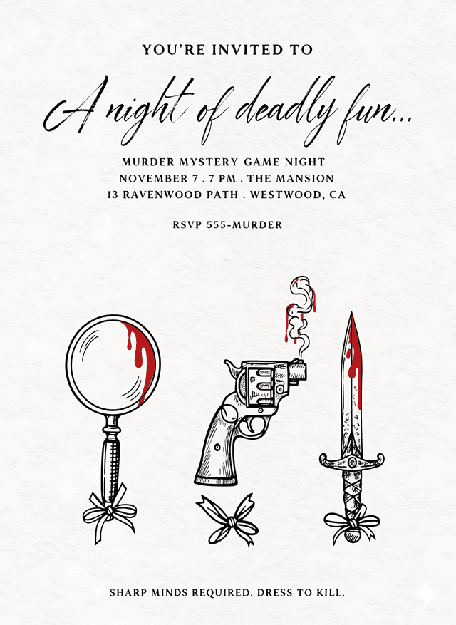 A festive holiday party invitation titled 'Falalalala and pour some more!' featuring a playful illustration of Santa Claus in his red suit, lounging inside a giant martini glass that contains an olive.